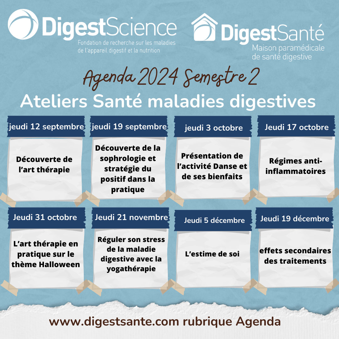 DigestSanté - Calendrier 2024 des ateliers santé - Semestre 2