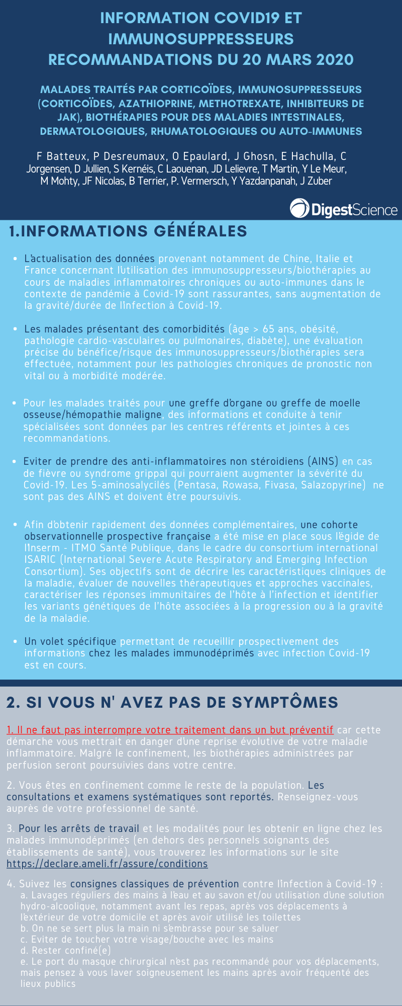 recommandations covid 19 immunossuppresseurs