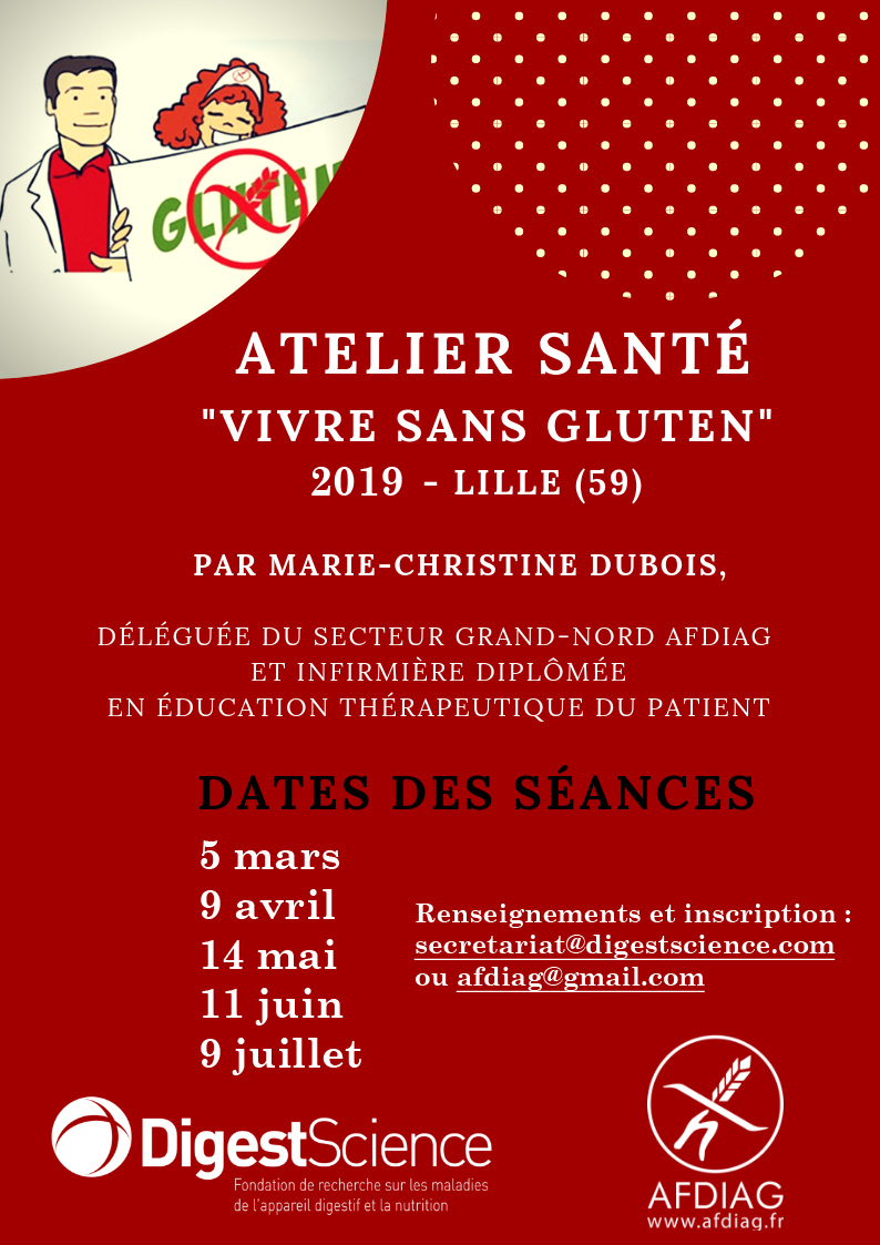 Affiche Atelier sante Vivre Gluten dates