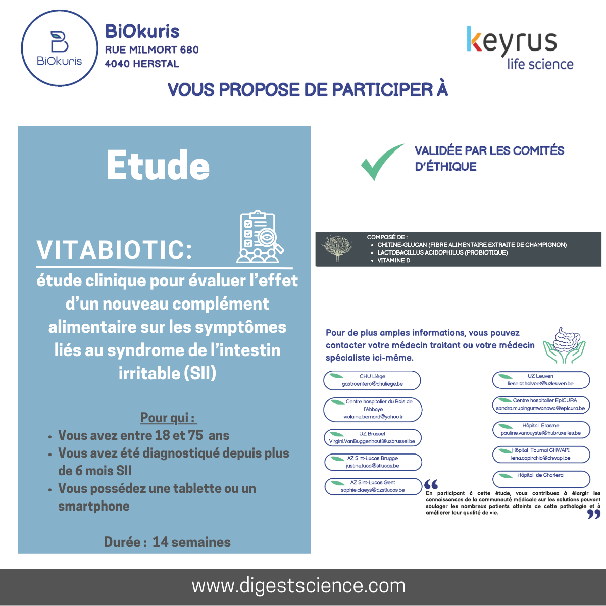 Essais cliniques Vitabiotic