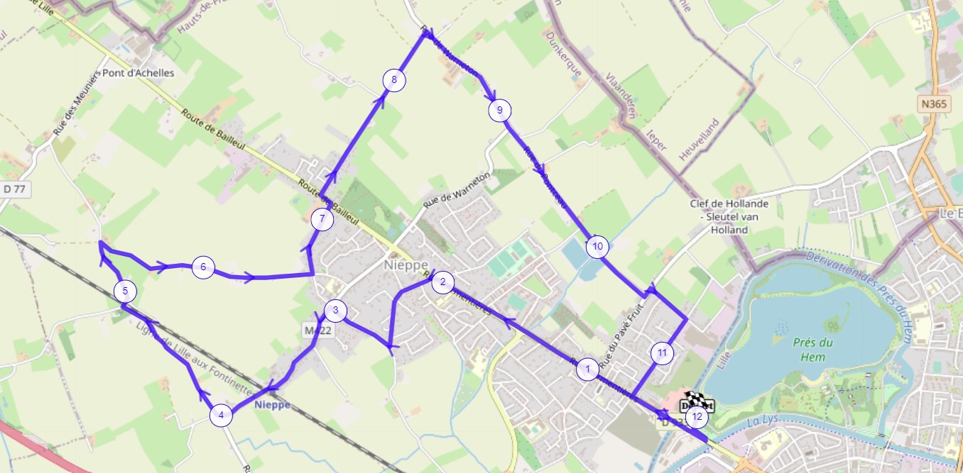 Testathlon 2023 parcours vélo famille 12 km